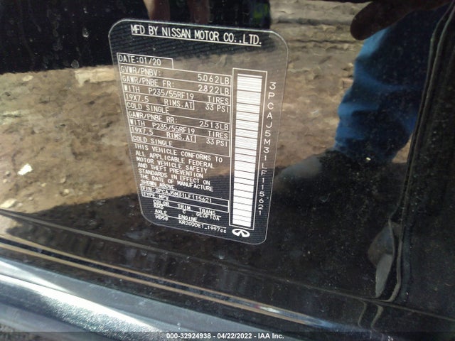 2020 Infiniti QX50, VIN: 3PCAJ5M31LF115621