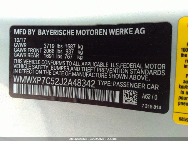 2018 Mini Cooper, VIN: WMWXP7C52J2A48342
