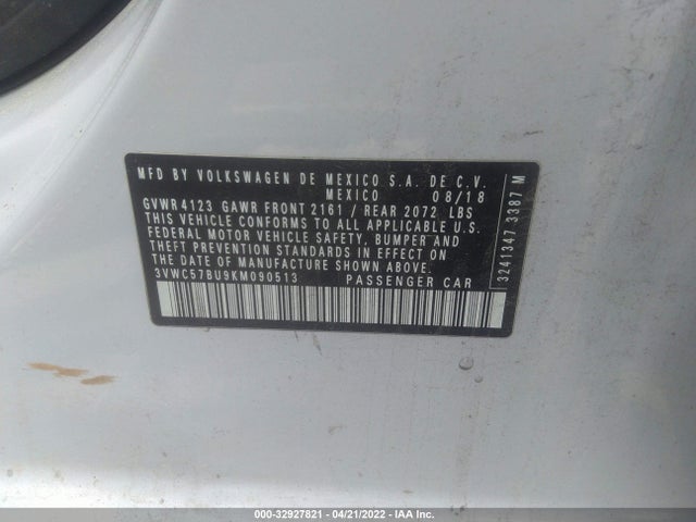 3VWC57BU9KM090513 Volkswagen Jetta S/se/r-line