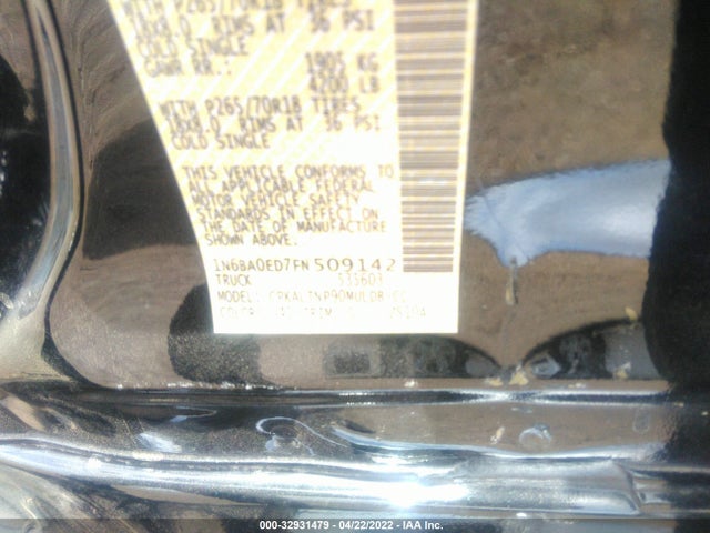 2015 Nissan Titan, VIN: 1N6BA0ED7FN509142