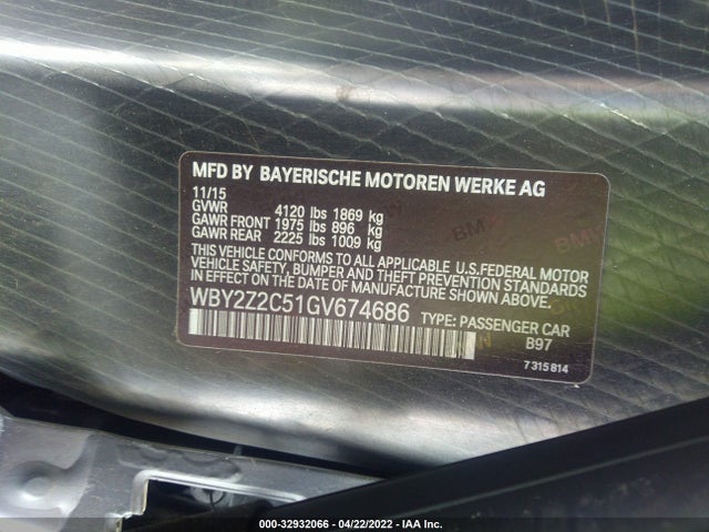 2016 BMW i8, VIN: WBY2Z2C51GV674686
