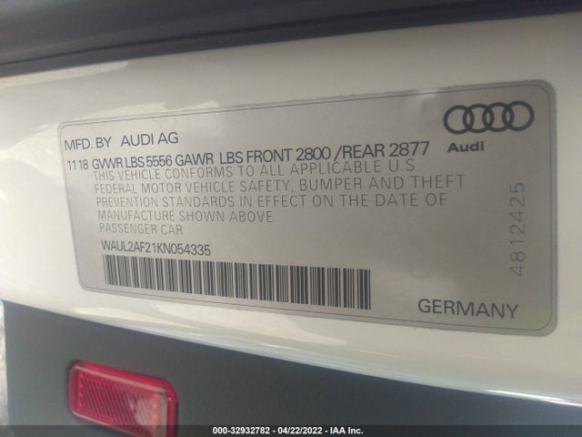 2019 Audi A6, VIN: WAUL2AF21KN054335