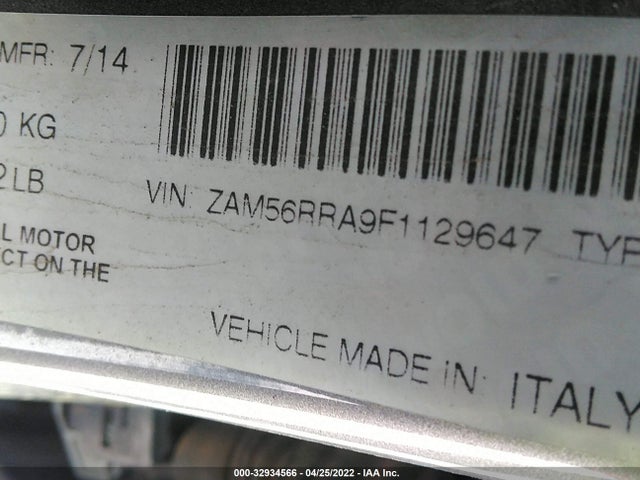 2015 Maserati Quattroporte, VIN: ZAM56RRA9F1129647