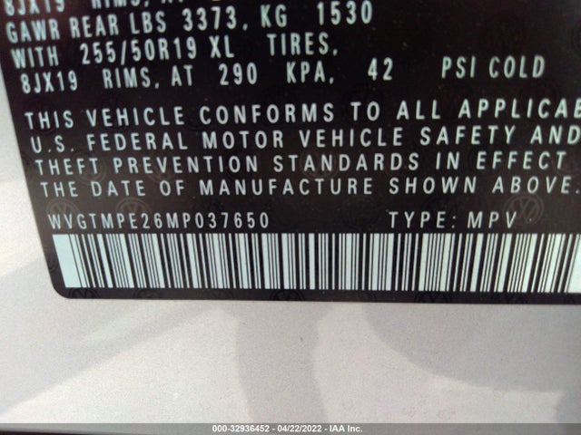 2021 Volkswagen ID.4, VIN: WVGTMPE26MP037650