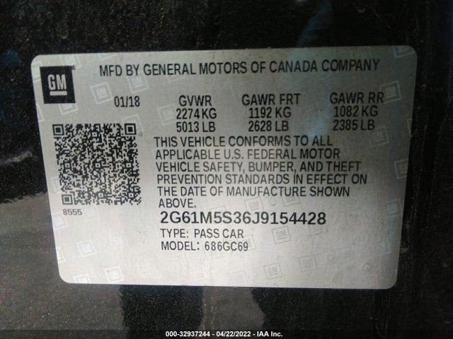 2018 Cadillac XTS, VIN: 2G61M5S36J9154428