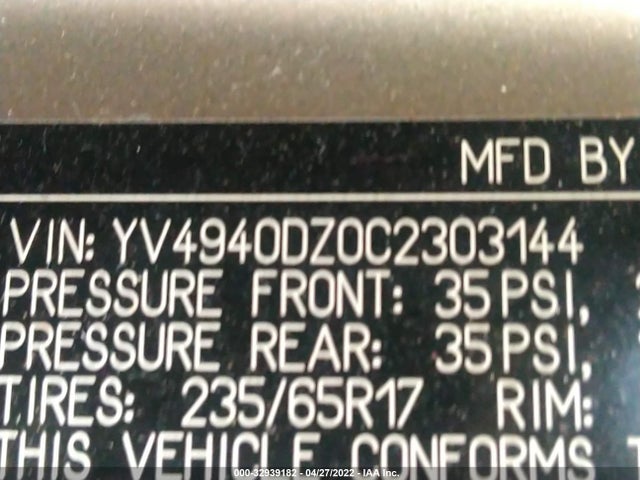 Volvo Xc60 3.2l 2012 YV4940DZ0C2303144 Image 10