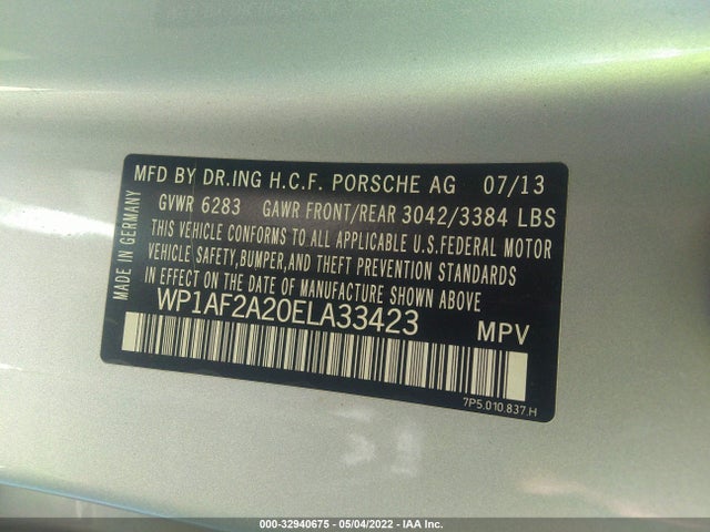 2014 Porsche Cayenne, VIN: WP1AF2A20ELA33423