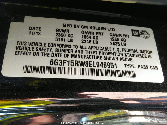 2014 Chevrolet SS, VIN: 6G3F15RW8EL946951