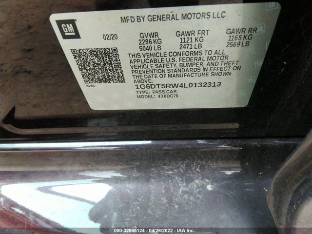 2020 Cadillac CT5, VIN: 1G6DT5RW4L0132313
