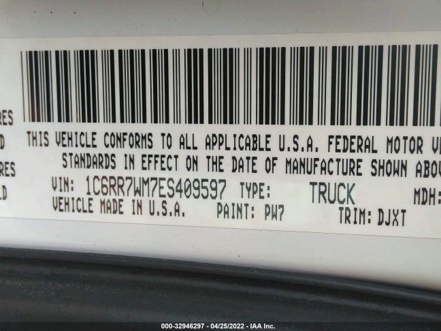 RAM 1500 Longhorn 2014 1C6RR7WM7ES409597 Image 9