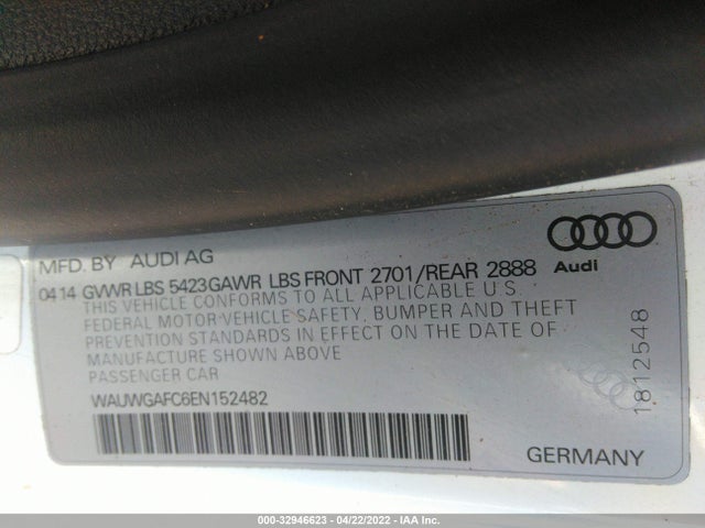 2014 Audi A7, VIN: WAUWGAFC6EN152482