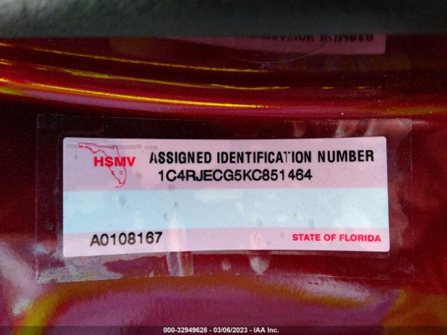 1C4RJECG5KC851464 Jeep Grand Cherokee High Altitude