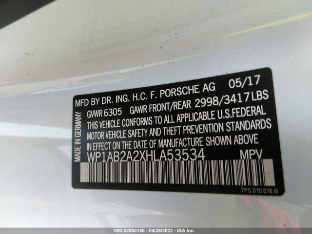 2017 Porsche Cayenne, VIN: WP1AB2A2XHLA53534