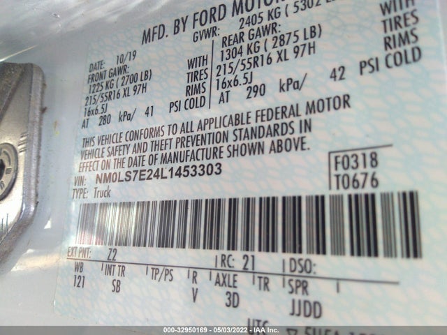 2020 Ford Transit Connect, VIN: NM0LS7E24L1453303