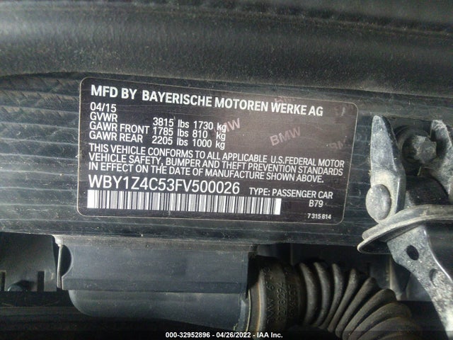 BMW I3 2015 WBY1Z4C53FV500026 Image 9