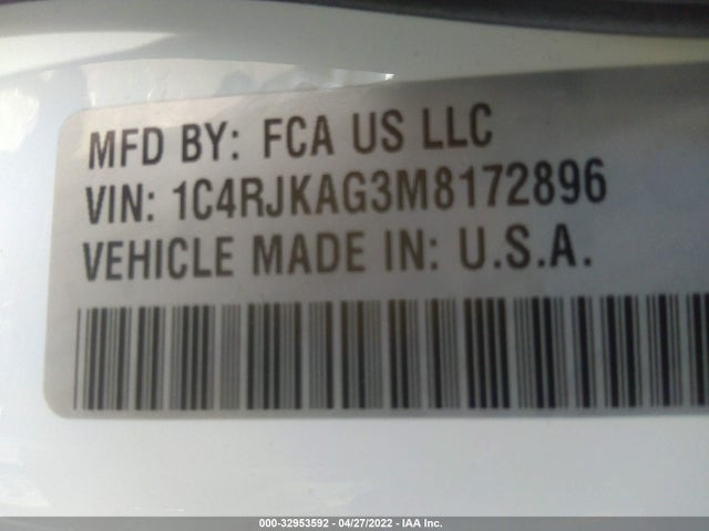 2021 Jeep Grand Cherokee, VIN: 1C4RJKAG3M8172896