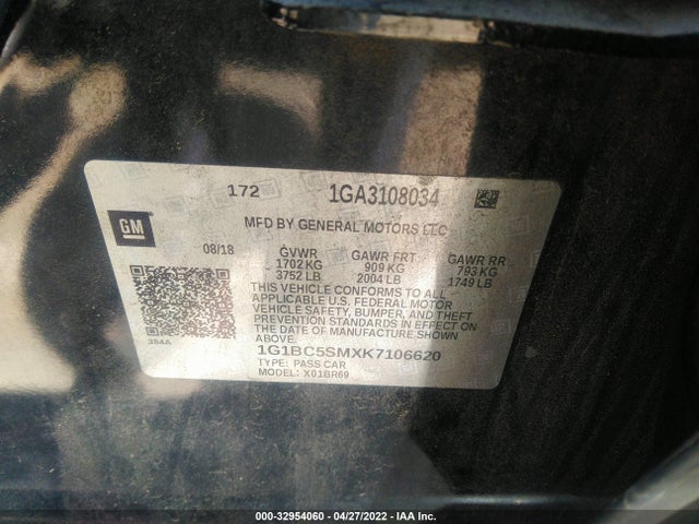 Chevrolet CRUZE LS 2019 1G1BC5SMXK7106620 Image 9