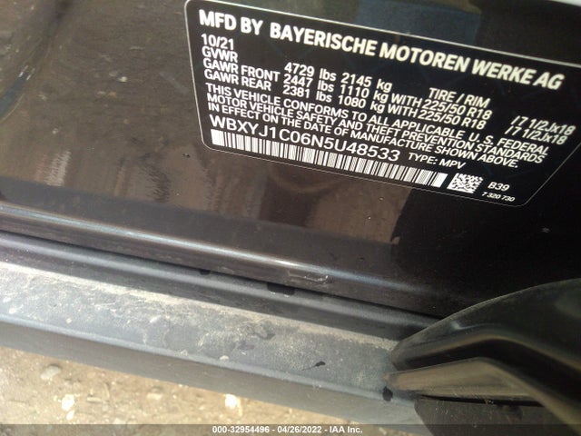 2022 BMW X2, VIN: WBXYJ1C06N5U48533