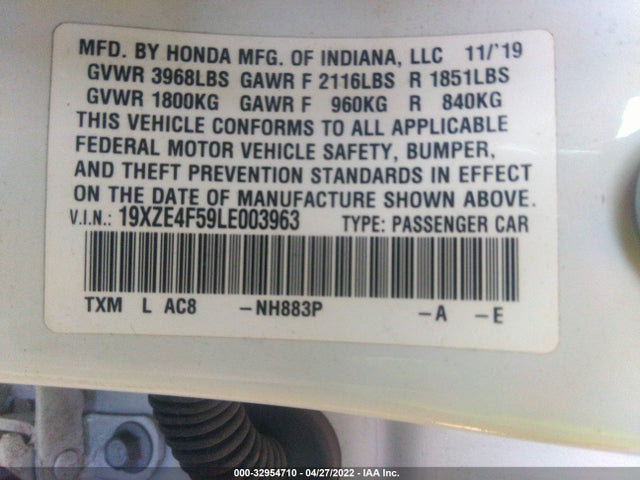 2020 Honda Insight, VIN: 19XZE4F59LE003963
