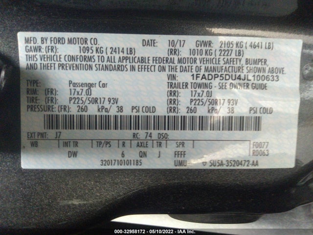2018 Ford C-Max, VIN: 1FADP5DU4JL100633