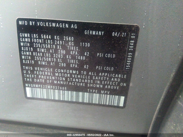 2021 Volkswagen ID.4, VIN: WVGRMPE22MP037686