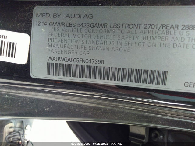 2015 Audi A7, VIN: WAUWGAFC5FN047398