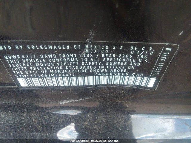 2018 Volkswagen Golf, VIN: 3VWL17AU5JM764877