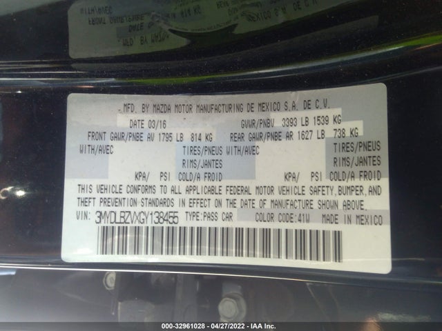 2016 Scion IA, VIN: 3MYDLBZVXGY138455