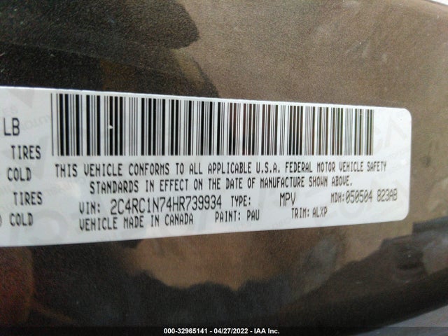 2017 Chrysler Pacifica Hybrid, VIN: 2C4RC1N74HR739934