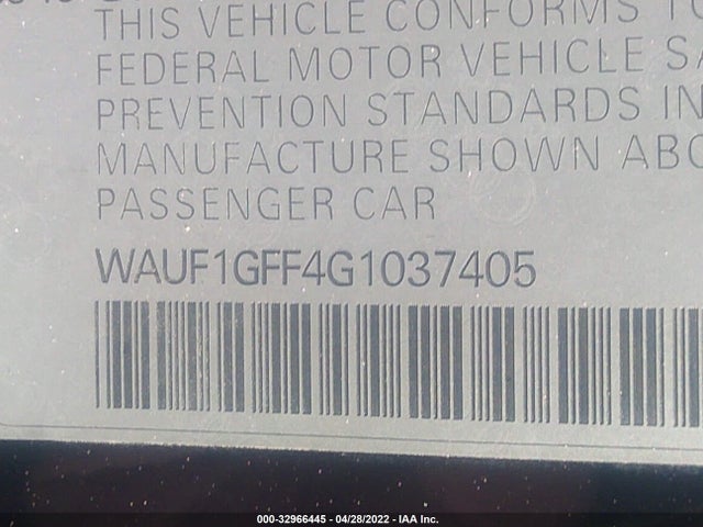 2016 Audi S3, VIN: WAUF1GFF4G1037405