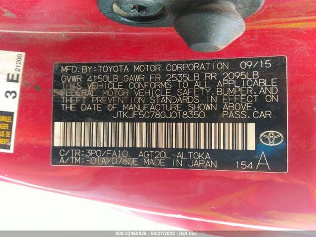 2016 Scion TC, VIN: JTKJF5C78GJ018350
