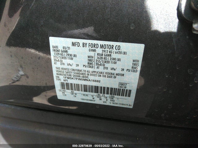 2021 Ford Explorer, VIN: 1FM5K7FW0MNA16692