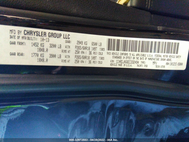 Dodge Durango Sxt 2014 1C4RDJAG6EC332494 Image 9