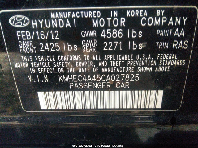 Hyundai SONATA HYBRID 2012 KMHEC4A45CA027825 Image 9