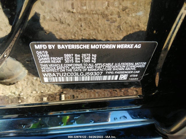 2020 BMW 7 Series, VIN: WBA7U2C03LGJ59307