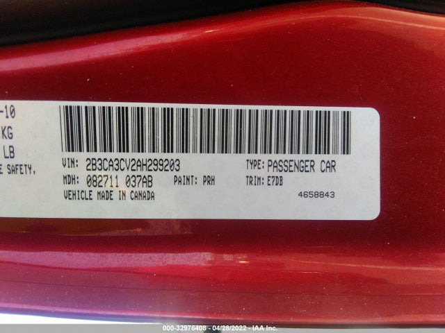 Dodge Charger Sxt 2010 2B3CA3CV2AH299203 Image 10