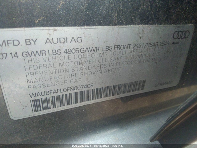 WAUBFAFL0FN007408 Audi A4 PREMIUM