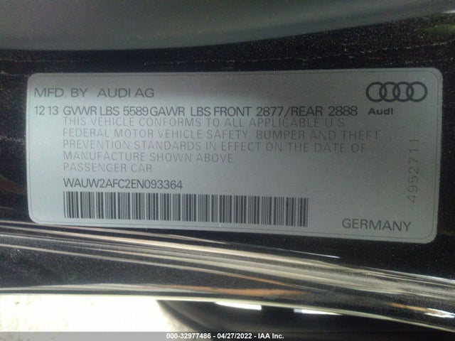 2014 Audi S7, VIN: WAUW2AFC2EN093364