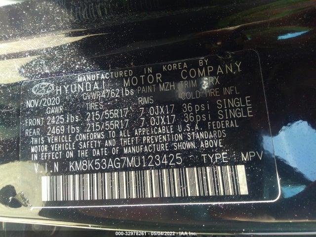 2021 Hyundai Kona, VIN: KM8K53AG7MU123425