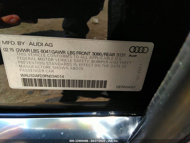2015 Audi A8, VIN: WAU32AFD3FN034014