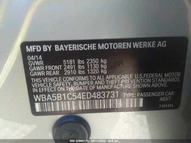 WBA5B1C54ED483731 BMW 535i