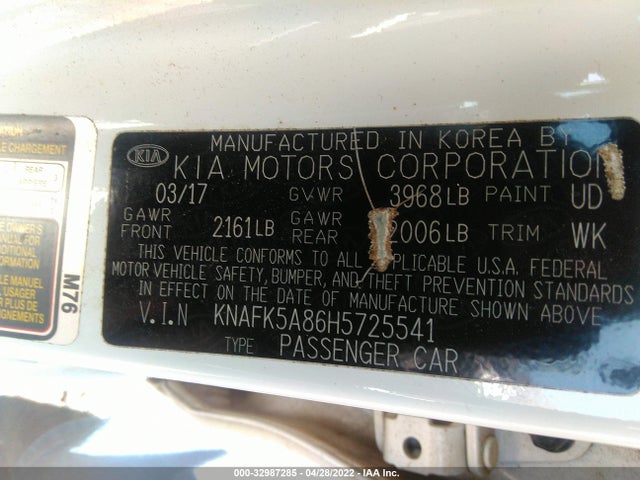 2017 Kia Forte, VIN: KNAFK5A86H5725541