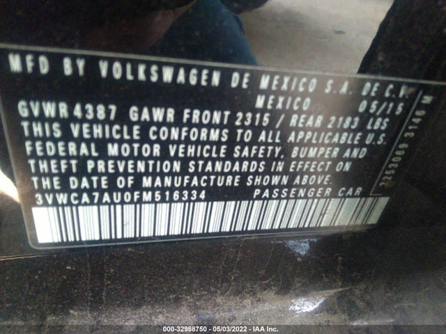 2015 Volkswagen Golf, VIN: 3VWCA7AU0FM516334