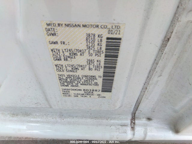 2021 Nissan NV, VIN: 1N6BF0KM1MN803882