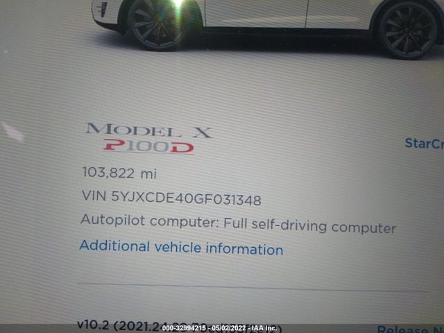2016 Tesla Model X, VIN: 5YJXCDE40GF031348