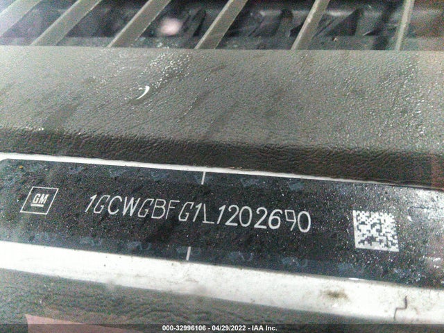 2020 Chevrolet Express, VIN: 1GCWGBFG1L1202690