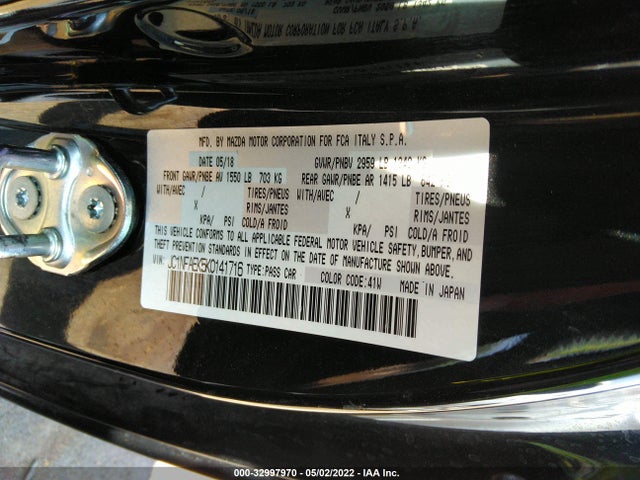 2019 Fiat 124 Spider, VIN: JC1NFAEK5K0141716