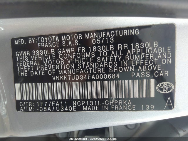 2014 Toyota Yaris, VIN: VNKKTUD34EA000684