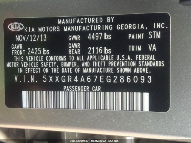 5XXGR4A67EG286093 KIA Optima Sx Turbo