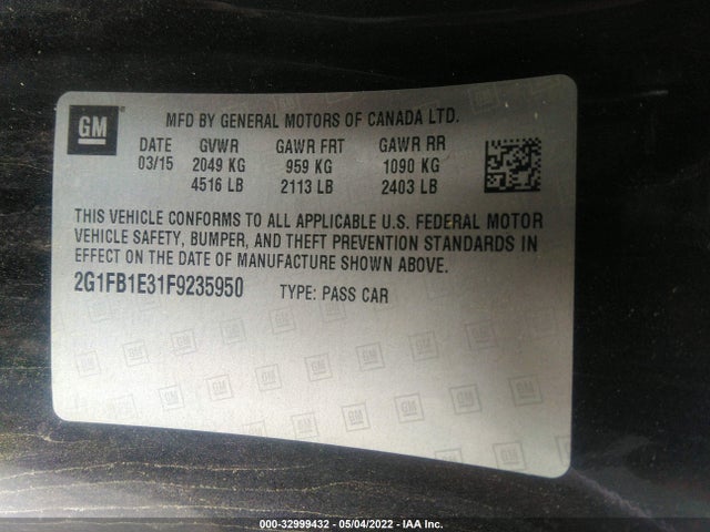 Chevrolet CAMARO LS 2015 2G1FB1E31F9235950 Image 11
